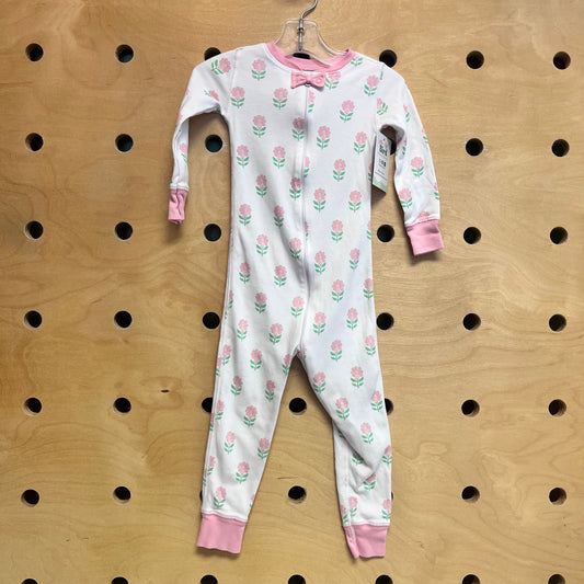 White/Pink Floral Zippy
