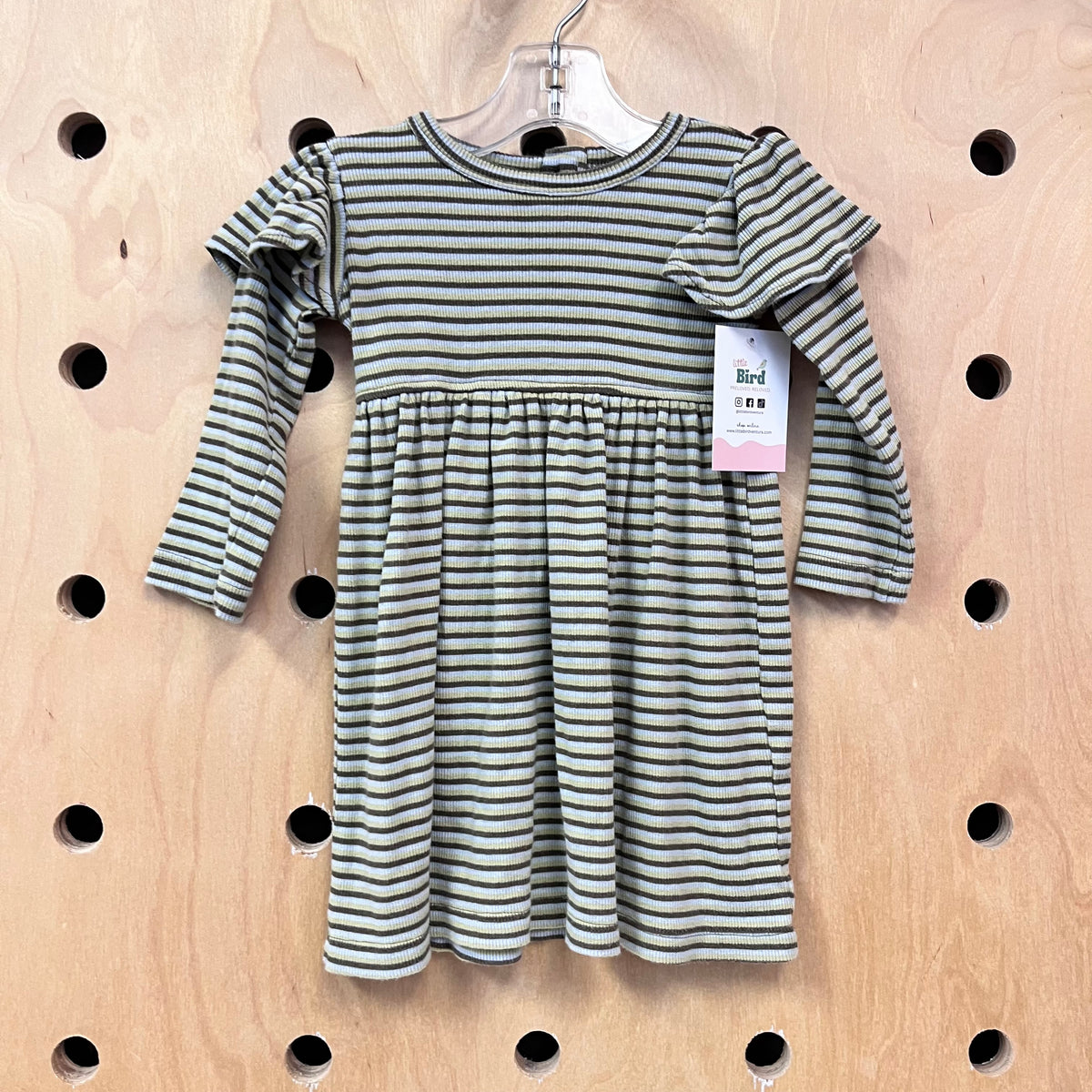 Organic Striped Ribbed Dress