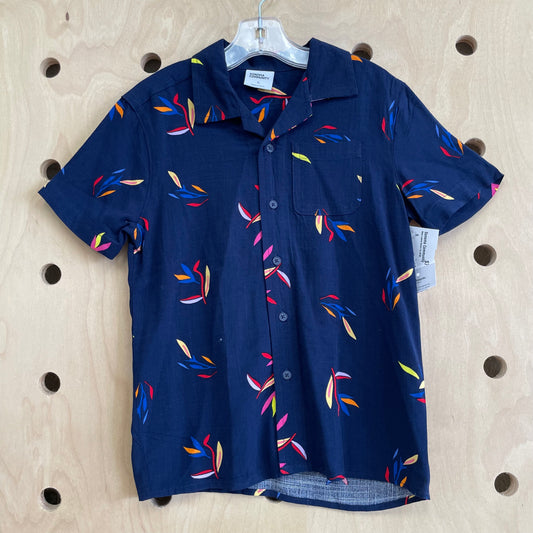 Navy Leaves Button Up NEW!