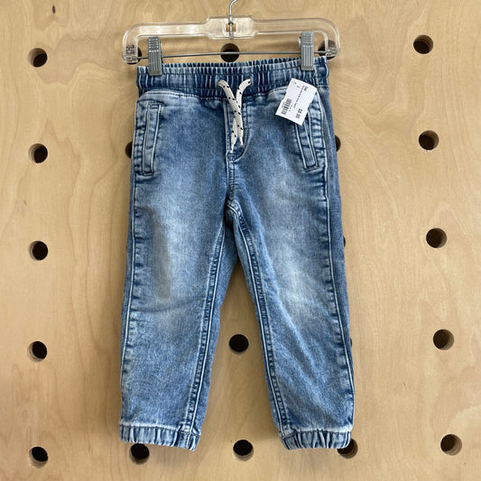 Pull On Side Stripe Denim Joggers