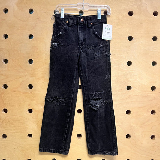Black Distressed Denim Pants