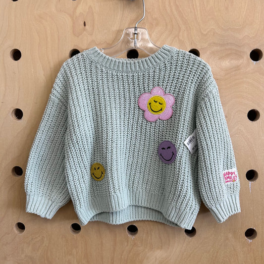 Green Emoji Patch Sweater