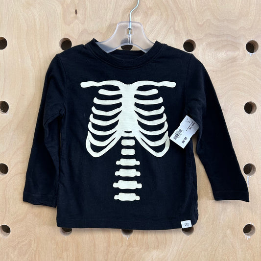 Black LS Skeleton Tee