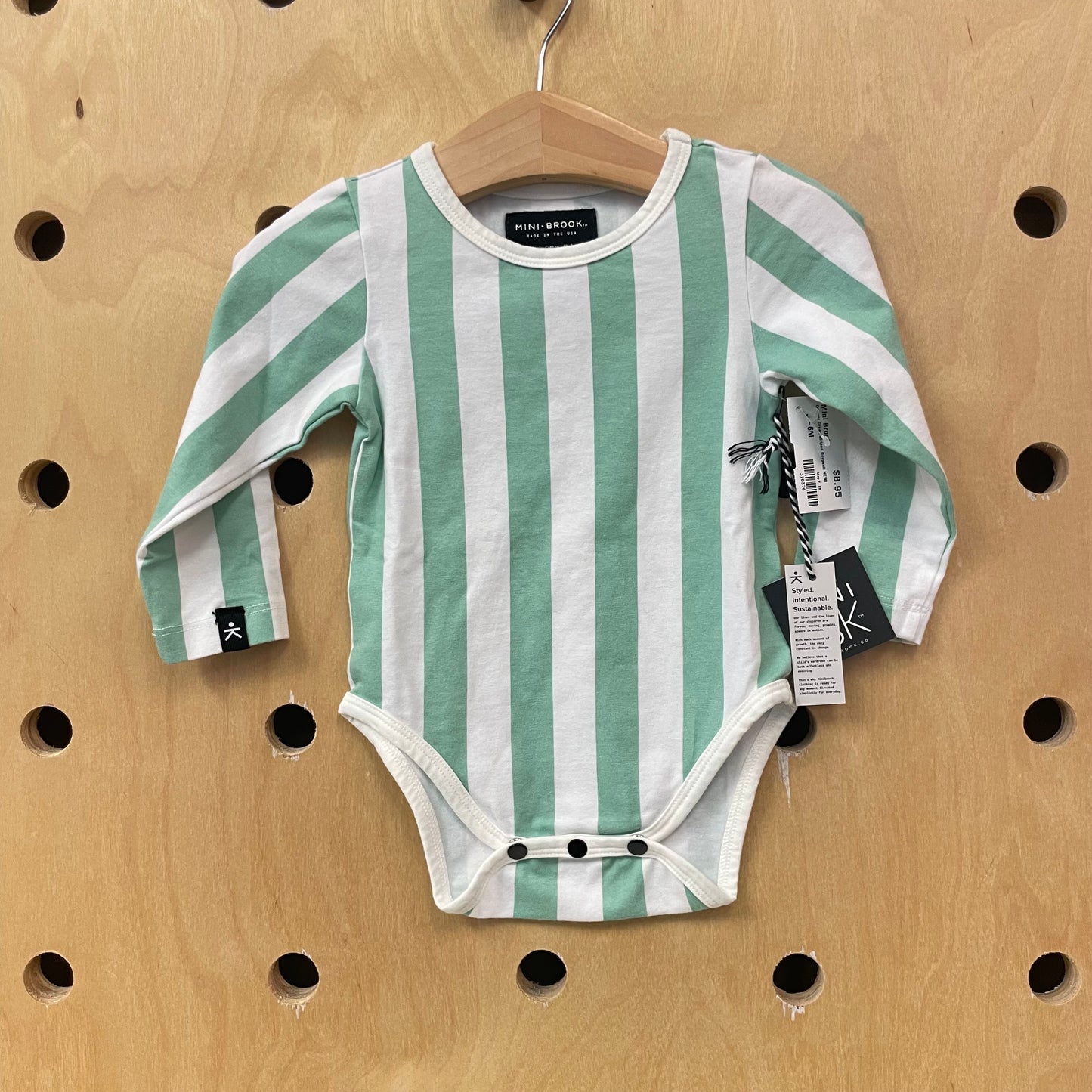 Organic Green Striped Bodysuit NEW!