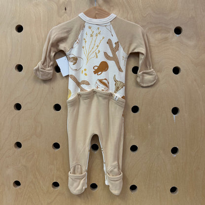 Beige Western Bum Flap Zippy