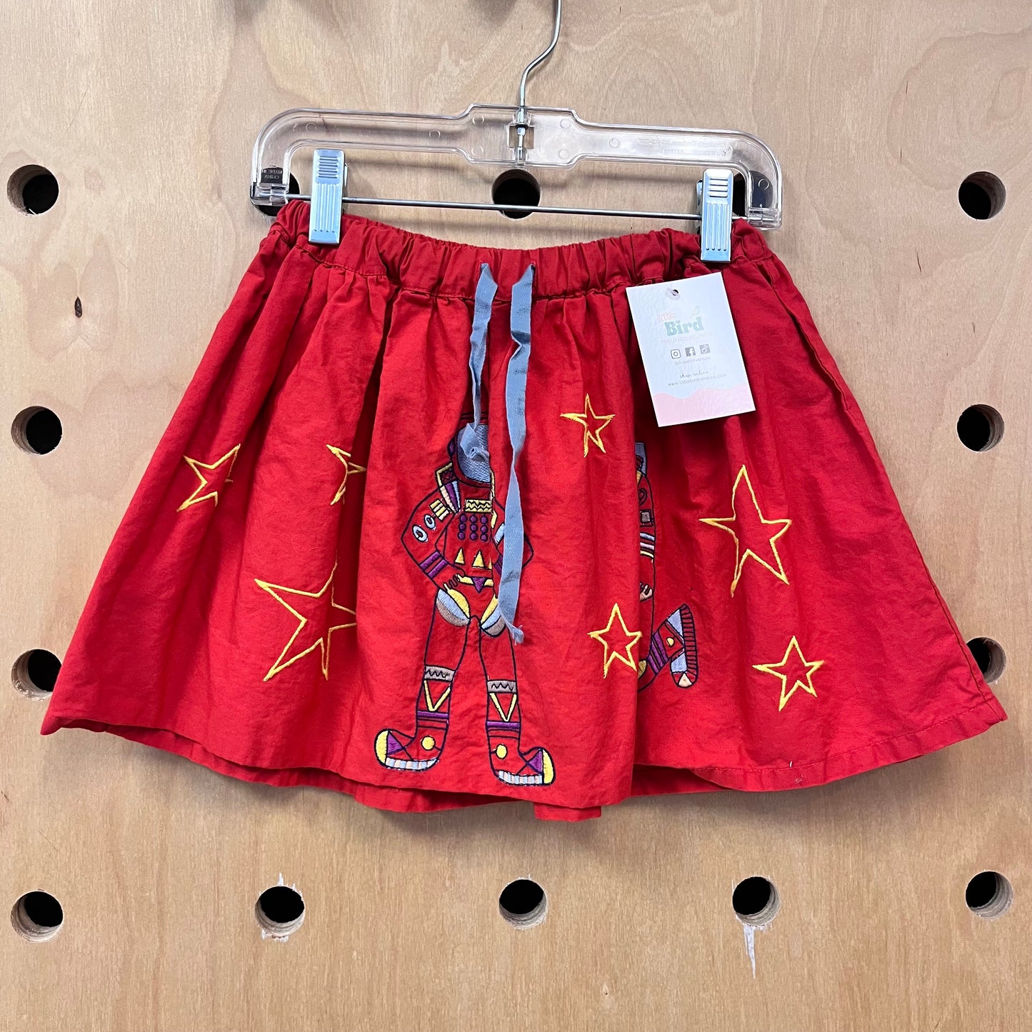 Red Robots Drawstring Skirt