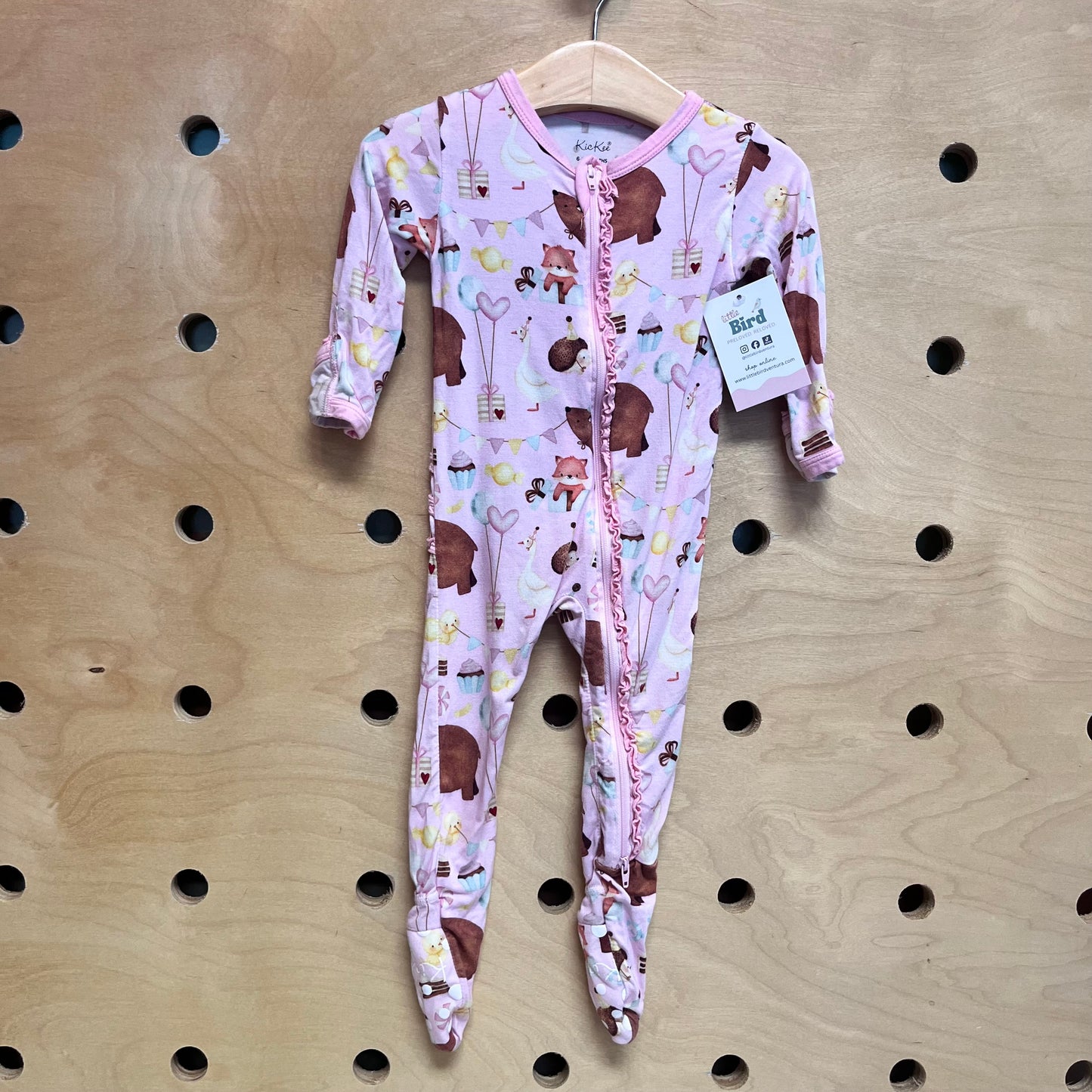 Pink Bamboo Balloons/Animals Footies