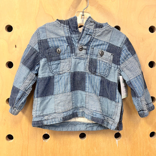Denim Patch Pullover