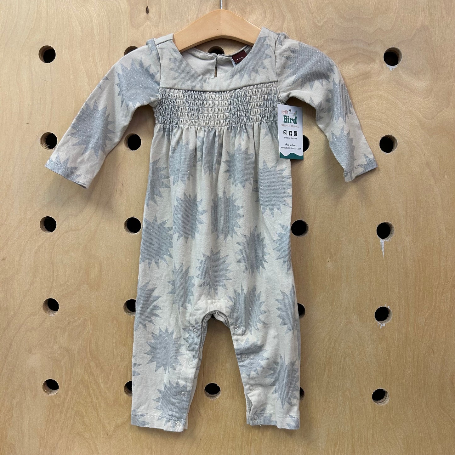Beige + Silver Starburst Romper