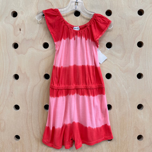 Coral Dip Dye Romper