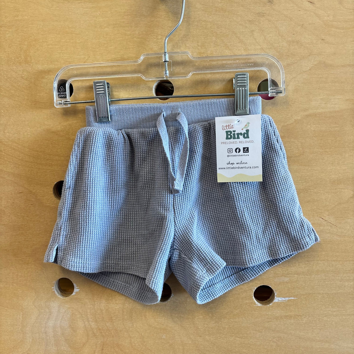 Grey Waffle Knit Shorts