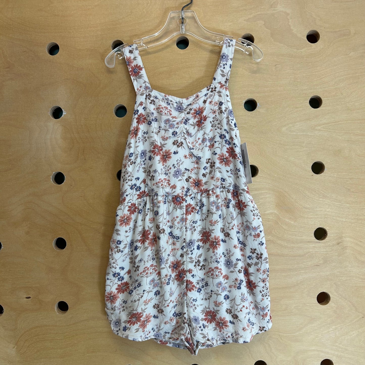 White/Peach Floral Romper
