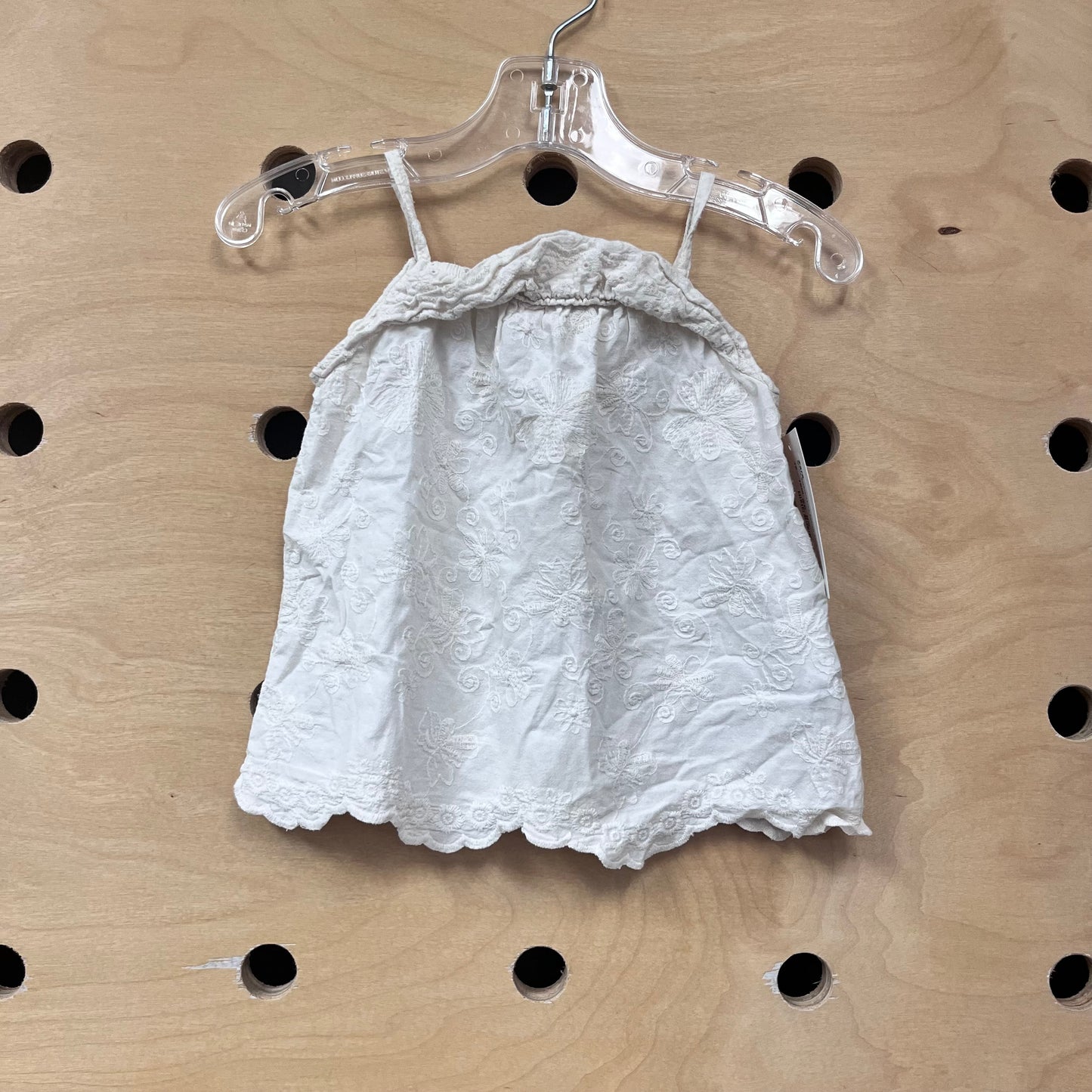 White Embroidered Eyelet Tank