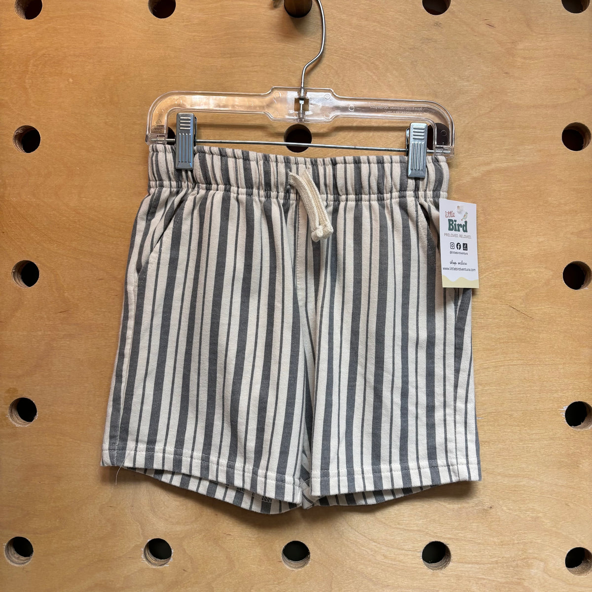 Grey/Cream Striped Shorts