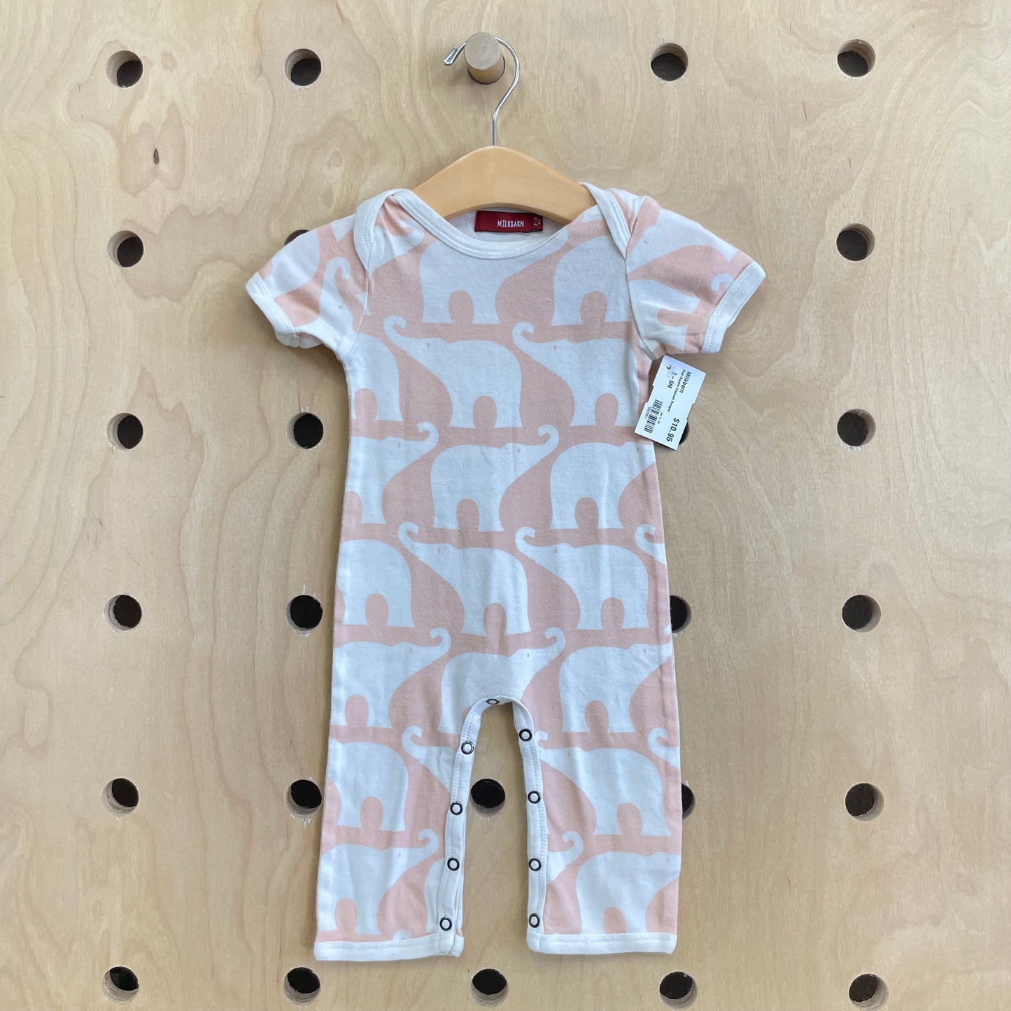 Pink Organic Elephant Romper