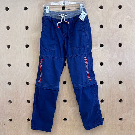 Blue Drawstring Zipper Pants