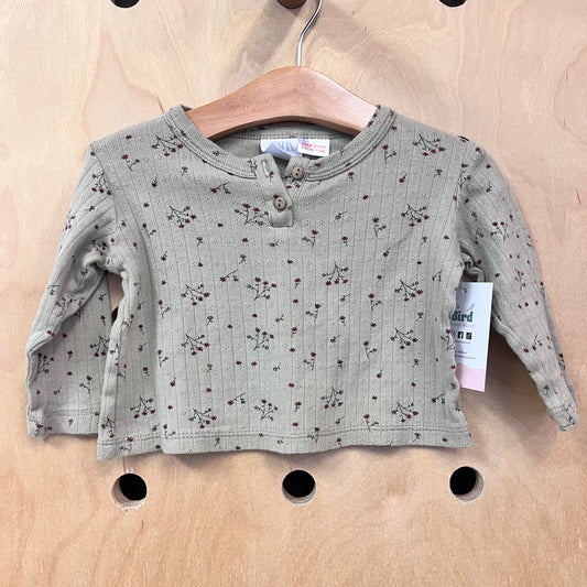 Beige Floral Pointielle Top