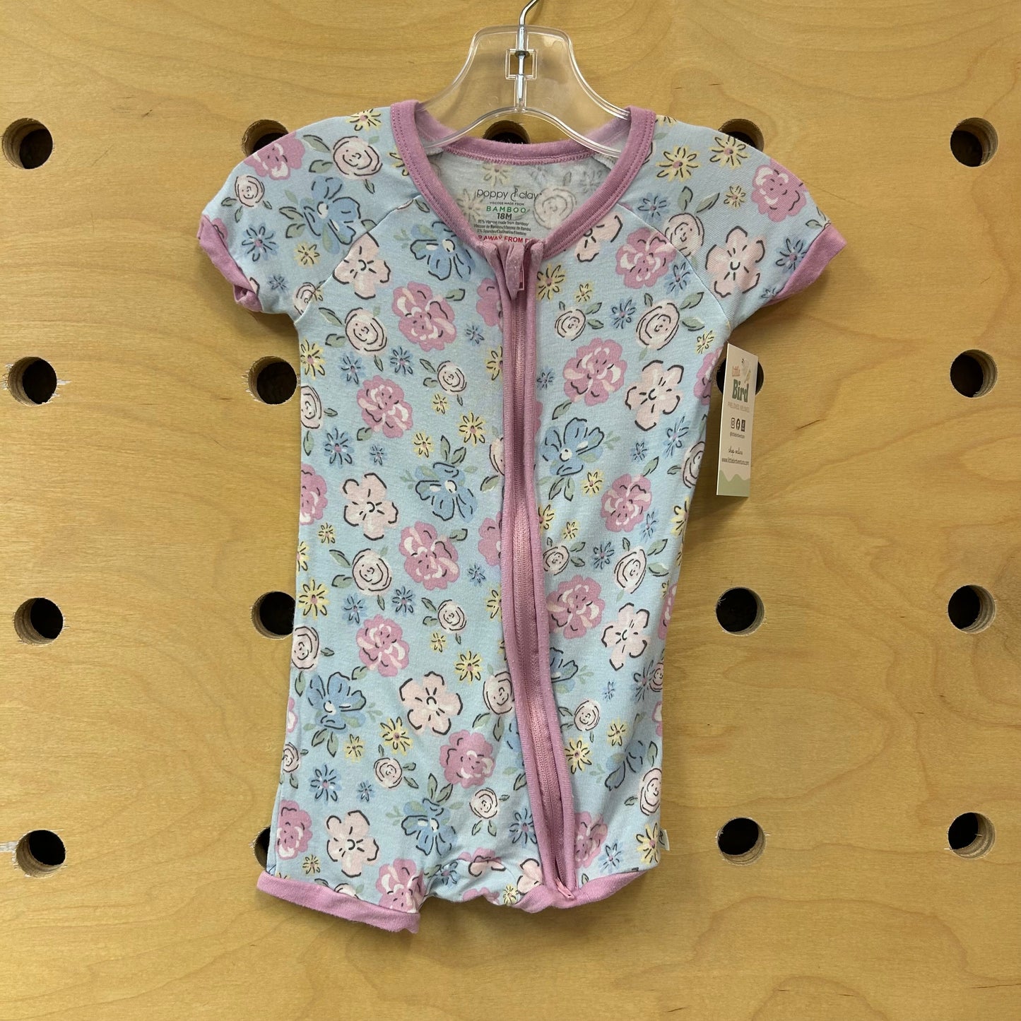 Blue Floral Bamboo Shortie Romper