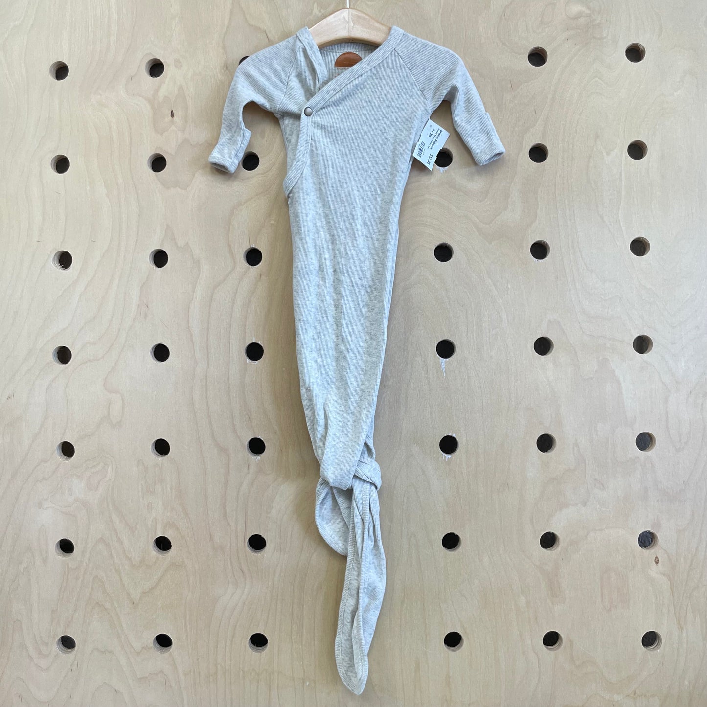 Oatmeal Ribbed Knotted Gown