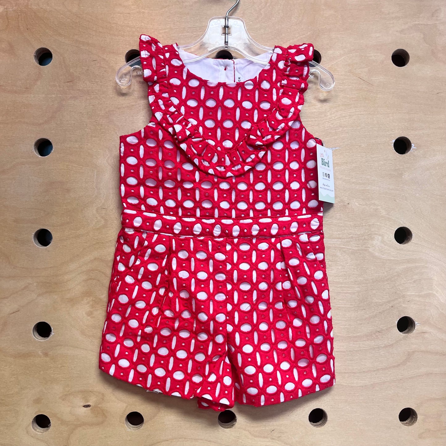 Red/White Eyelett Romper NEW!