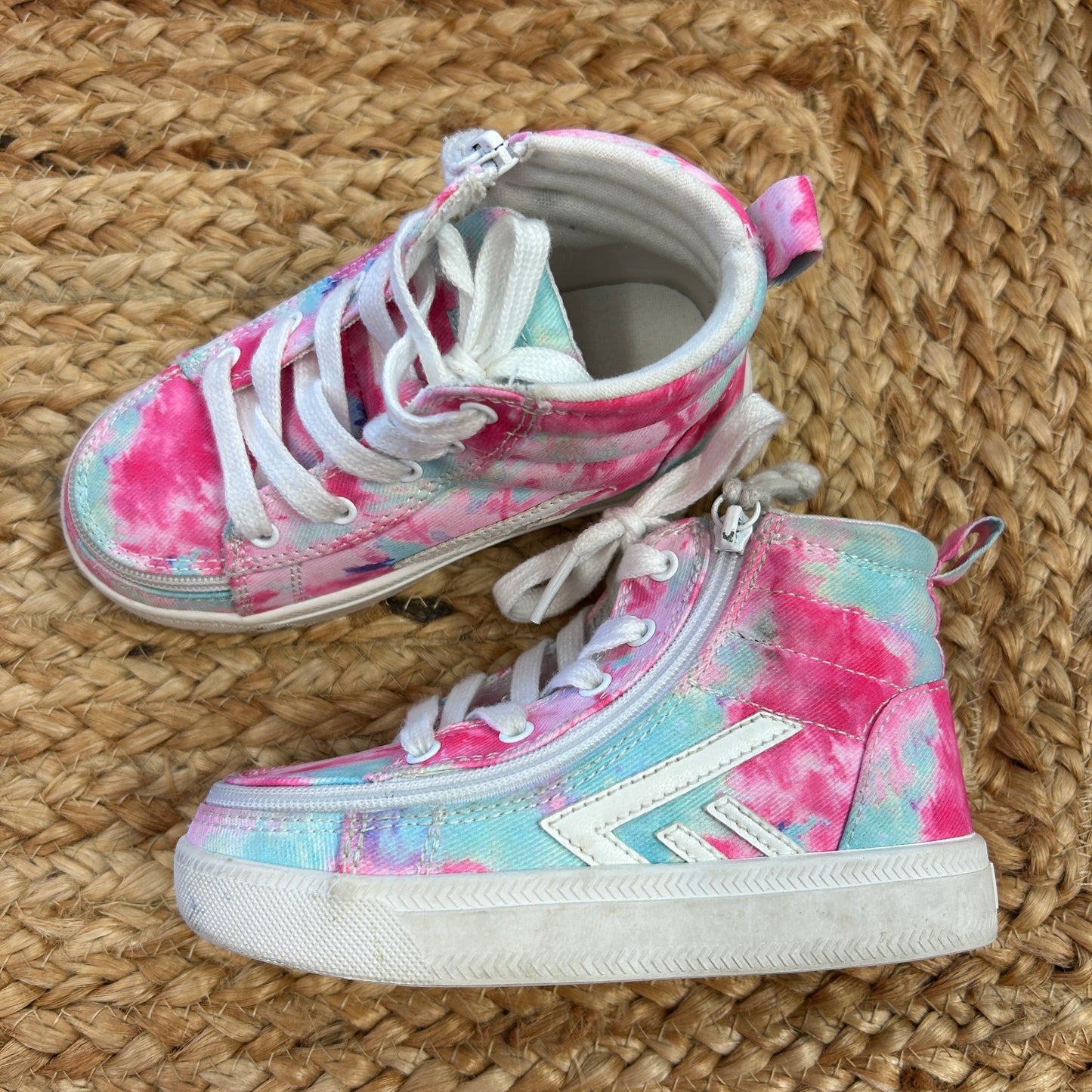 Pink/Blue Tye Dye High-Top Sneakers