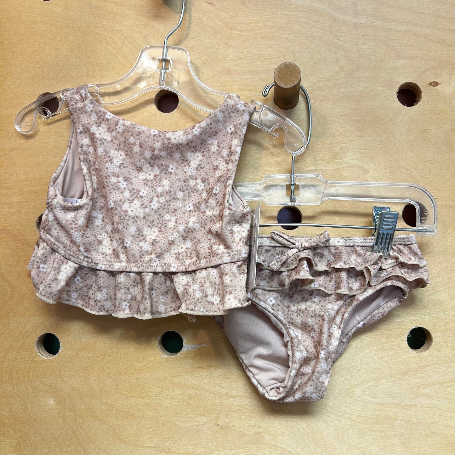 Neutral Pansy Floral Swimsuit