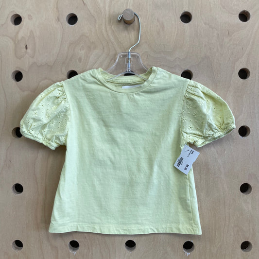 Yellow Eyelet Top