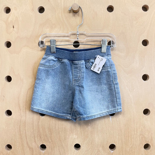 Elastic Waist Denim Shorts