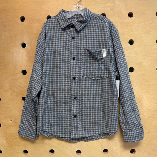 Grey/Green Plaid Button Up