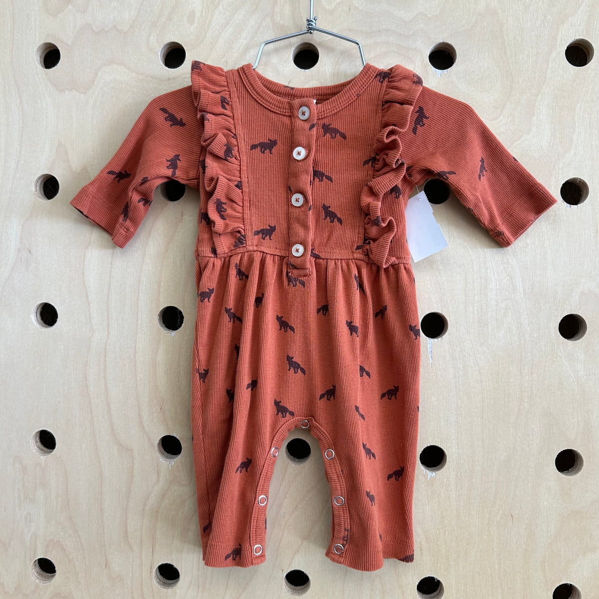 Rust Coyote Ribbed Romper