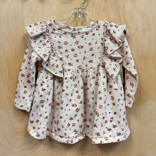 Textured Cream Floral Dress