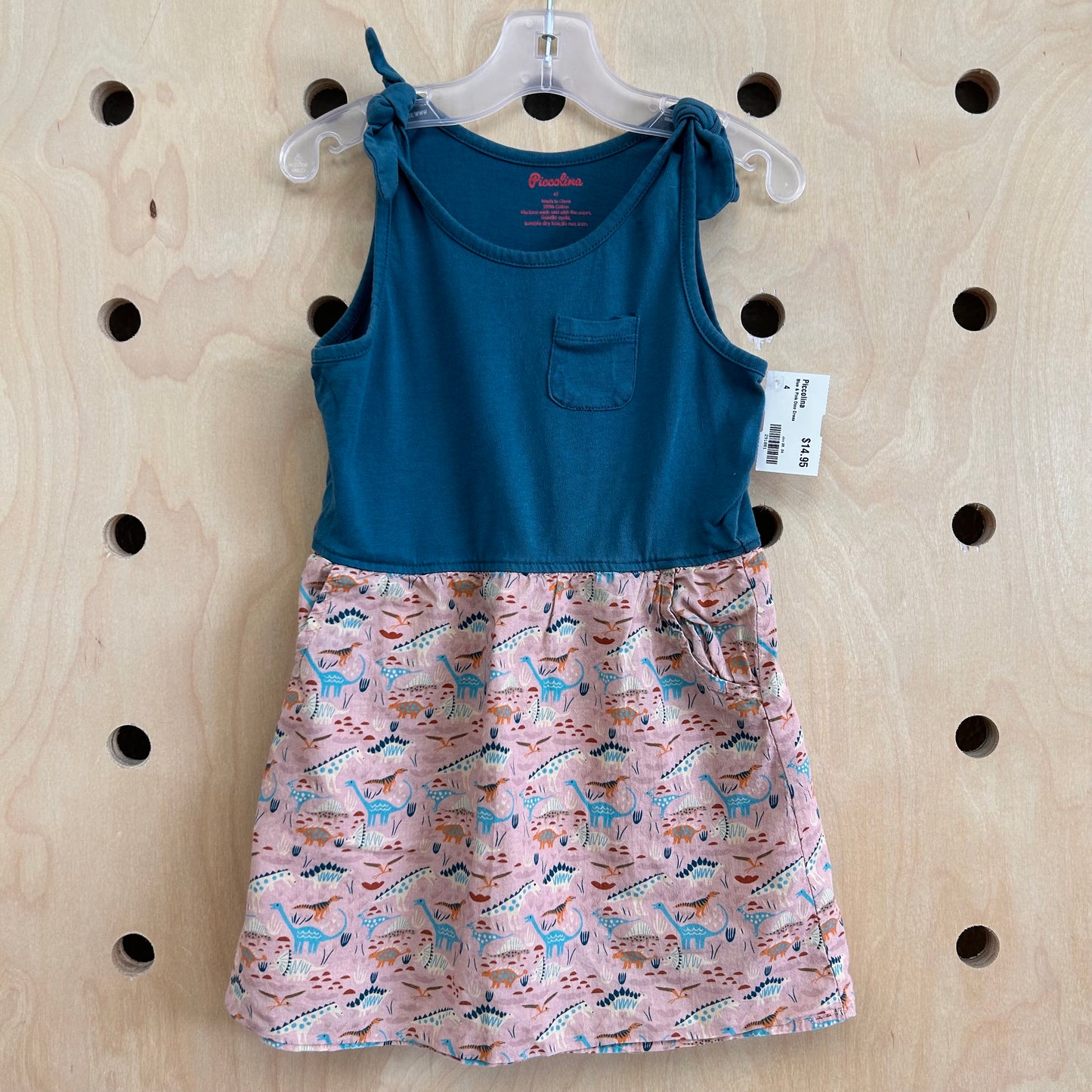 Blue & Pink Dino Dress