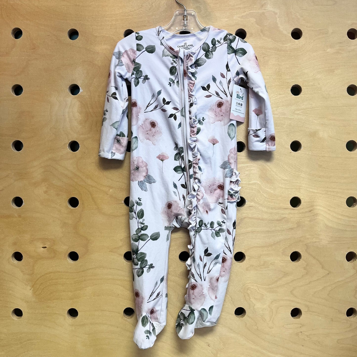 Pink Roses Ruffle Butt Footies