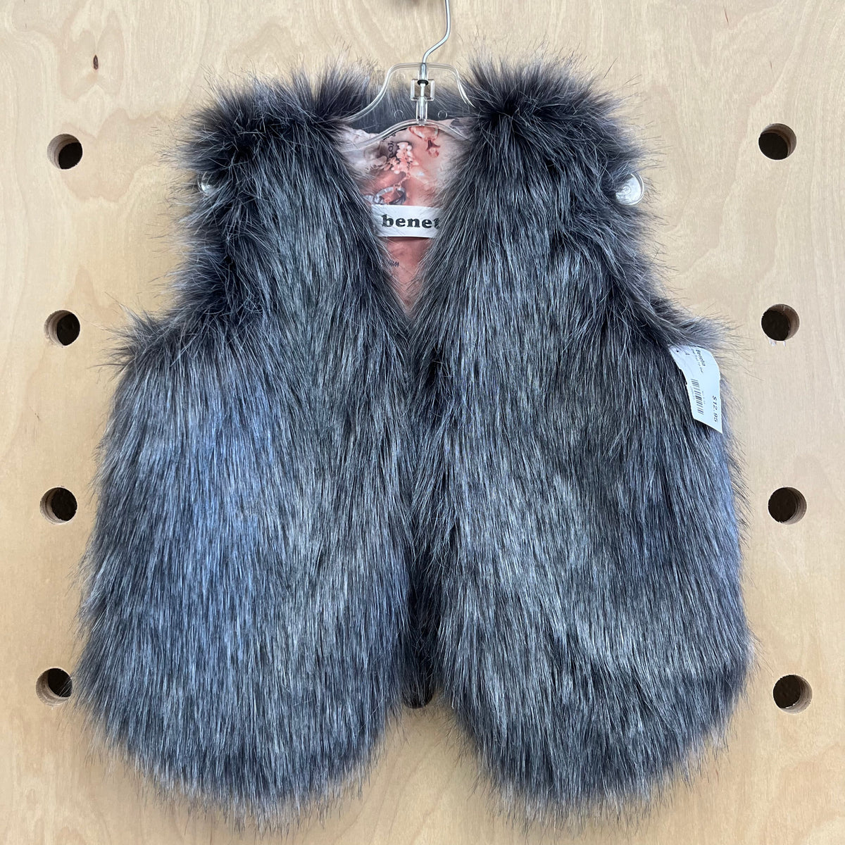 Grey Faux Fur Vest