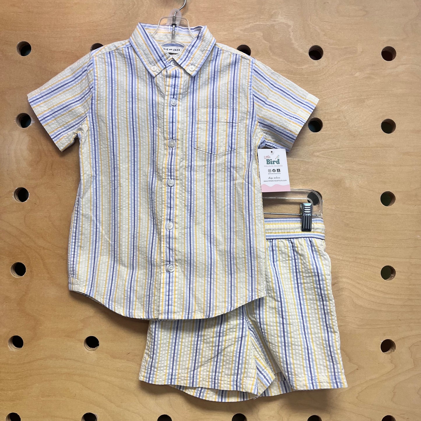 Yellow/Blue Striped Cotton Outfit