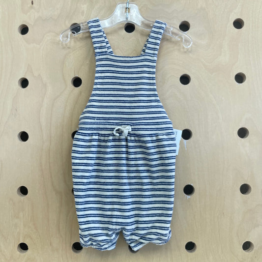 Cream & Blue Terry Romper