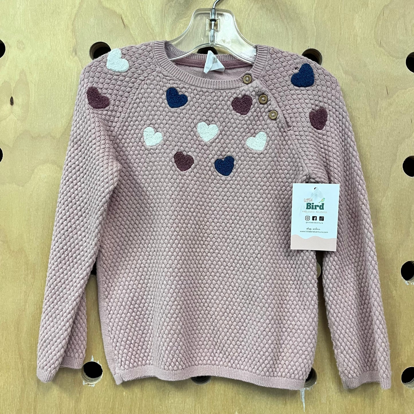 Pink Knit + Terry Hearts Top