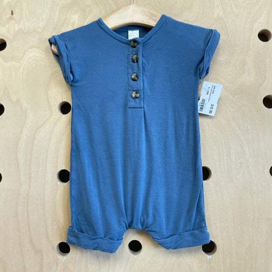 Blue Cuffed Bamboo Romper