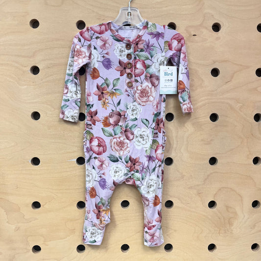 Bamboo Floral Ruffle Butt Romper