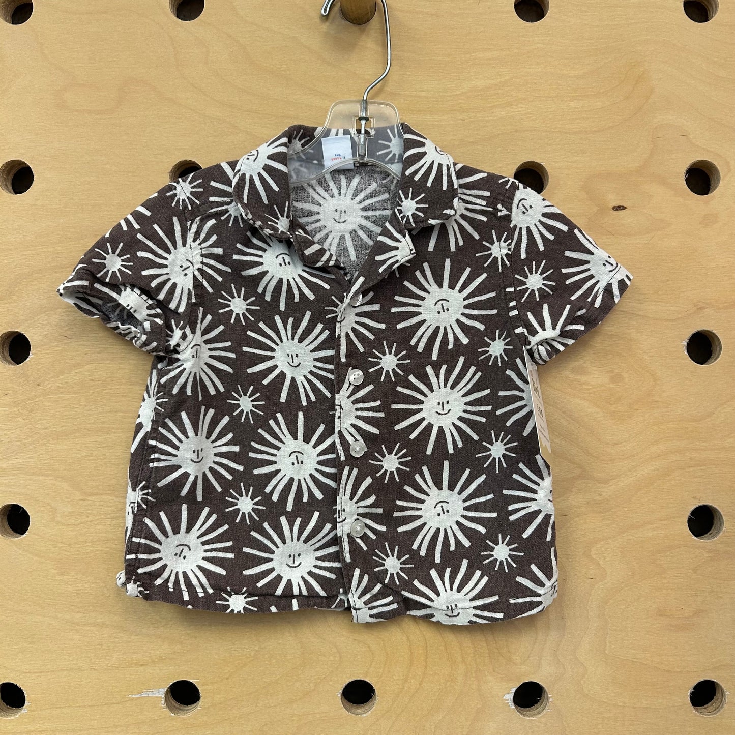 Brown Suns Linen Blend Button Up