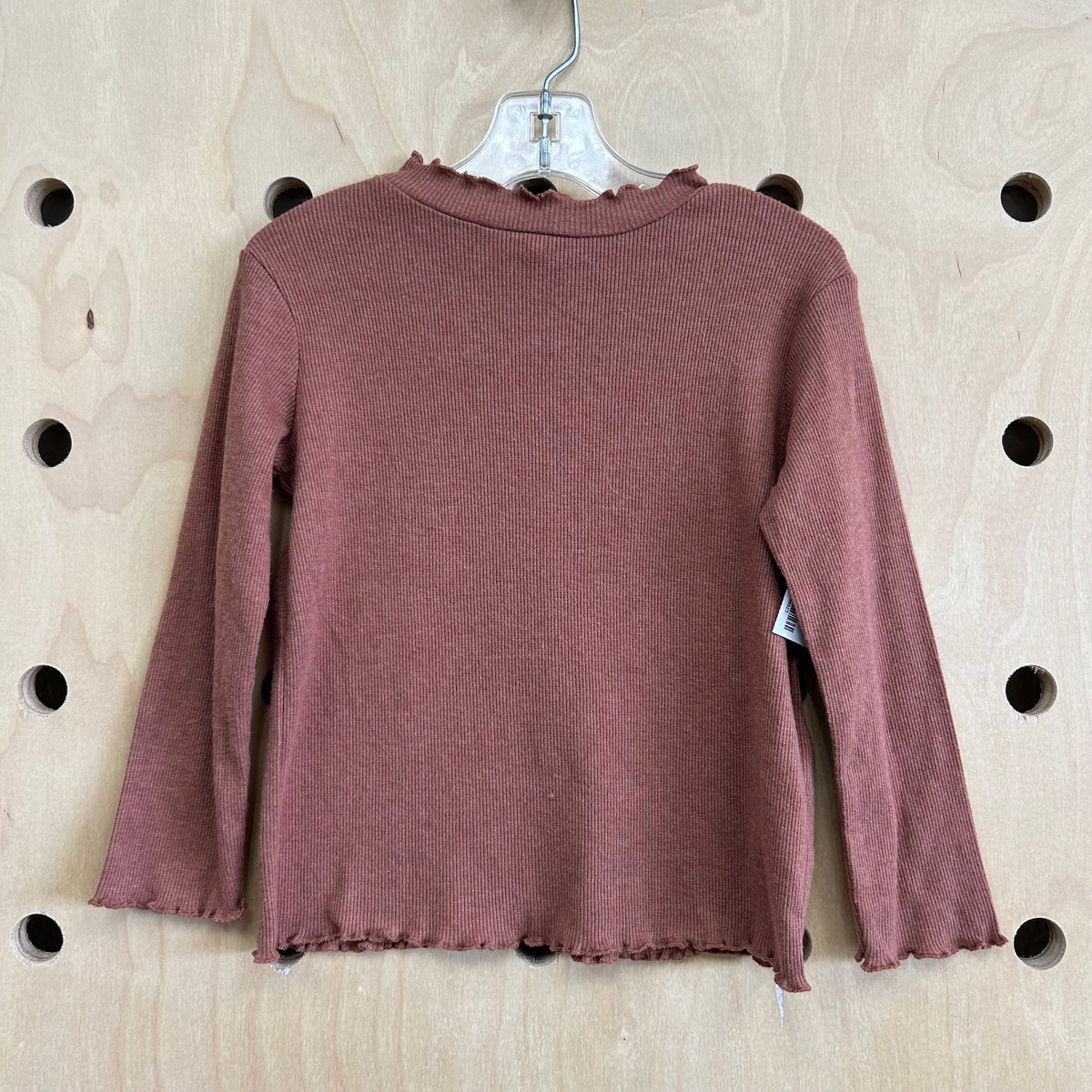 Brown Ribbed Top