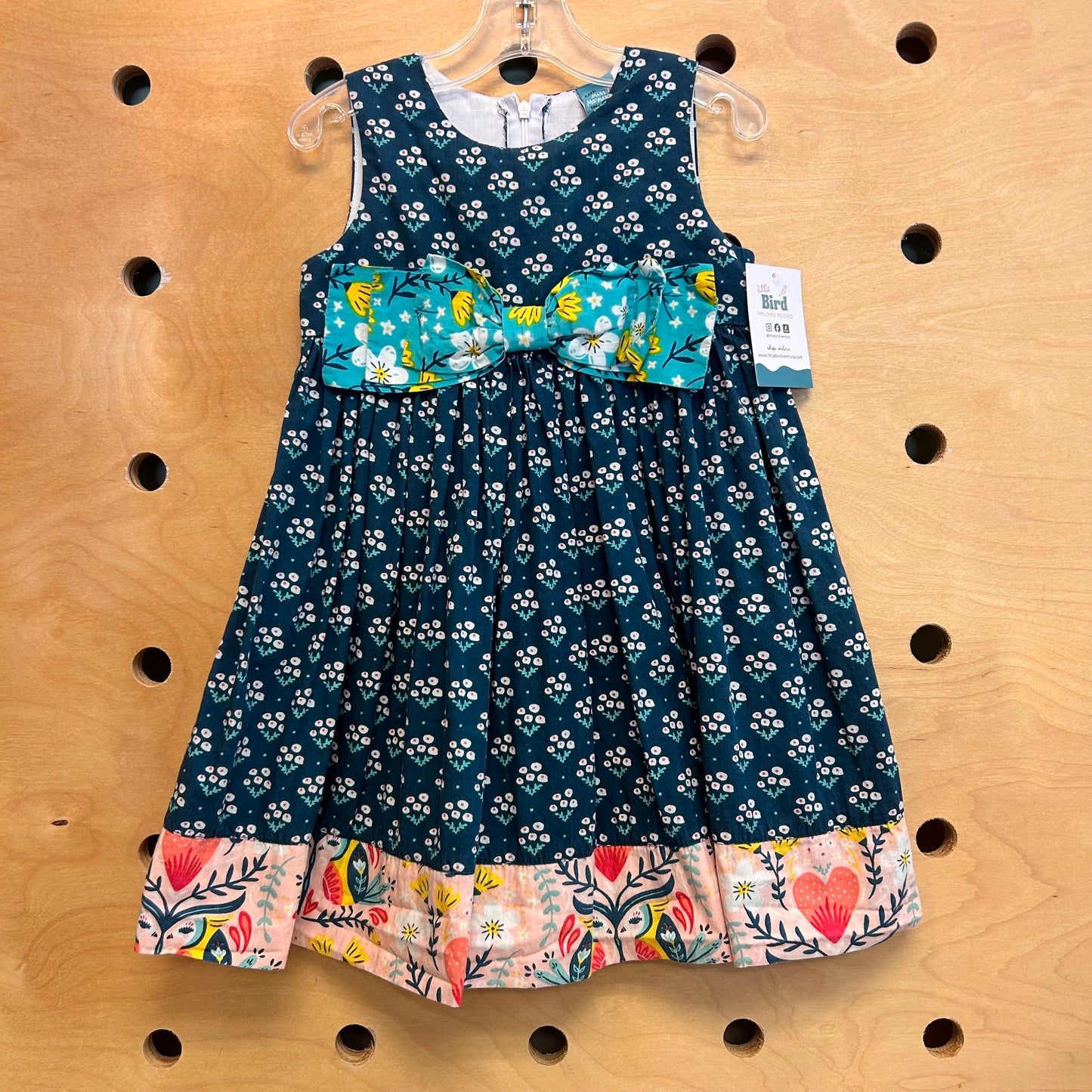 Blue/Pink Floral Bow Dress