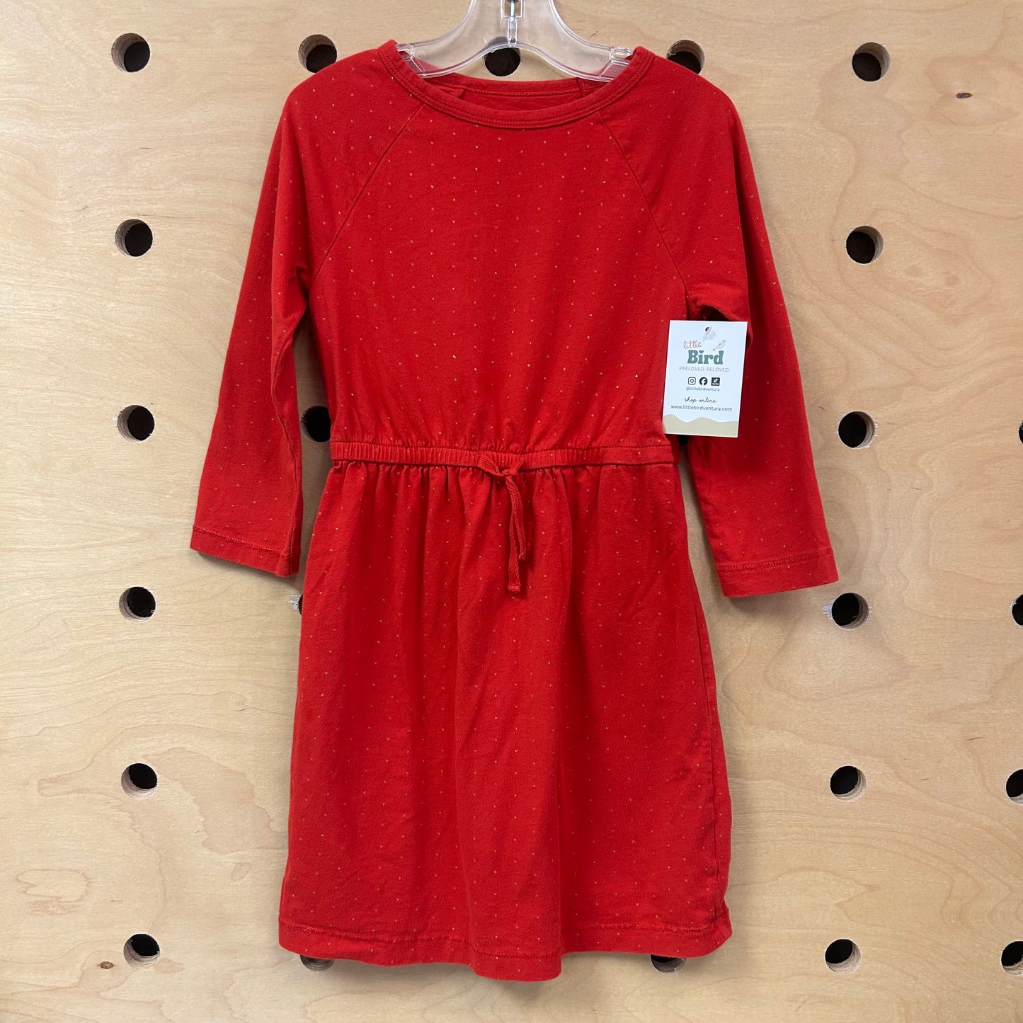 Red/Gold Glitter Dots Dress