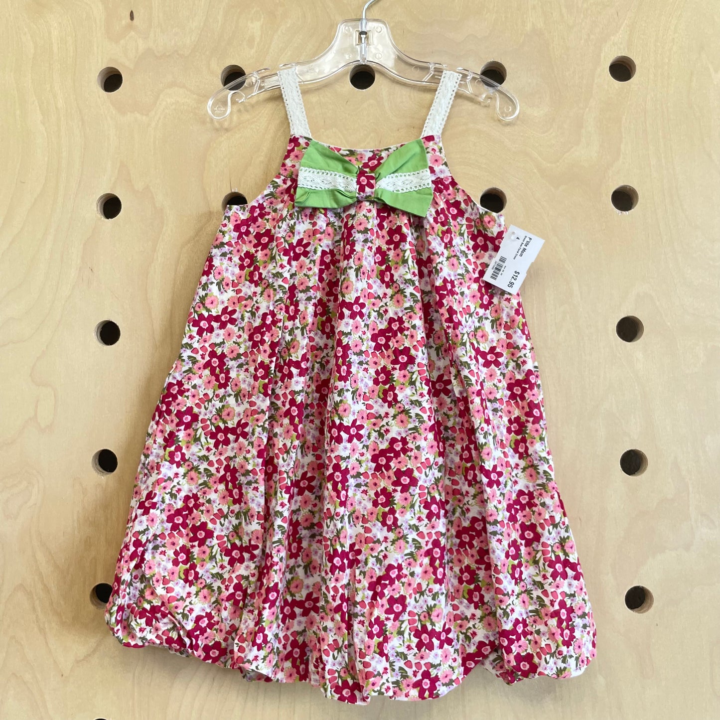 Green Bow Floral Dress