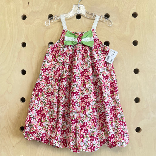 Green Bow Floral Dress