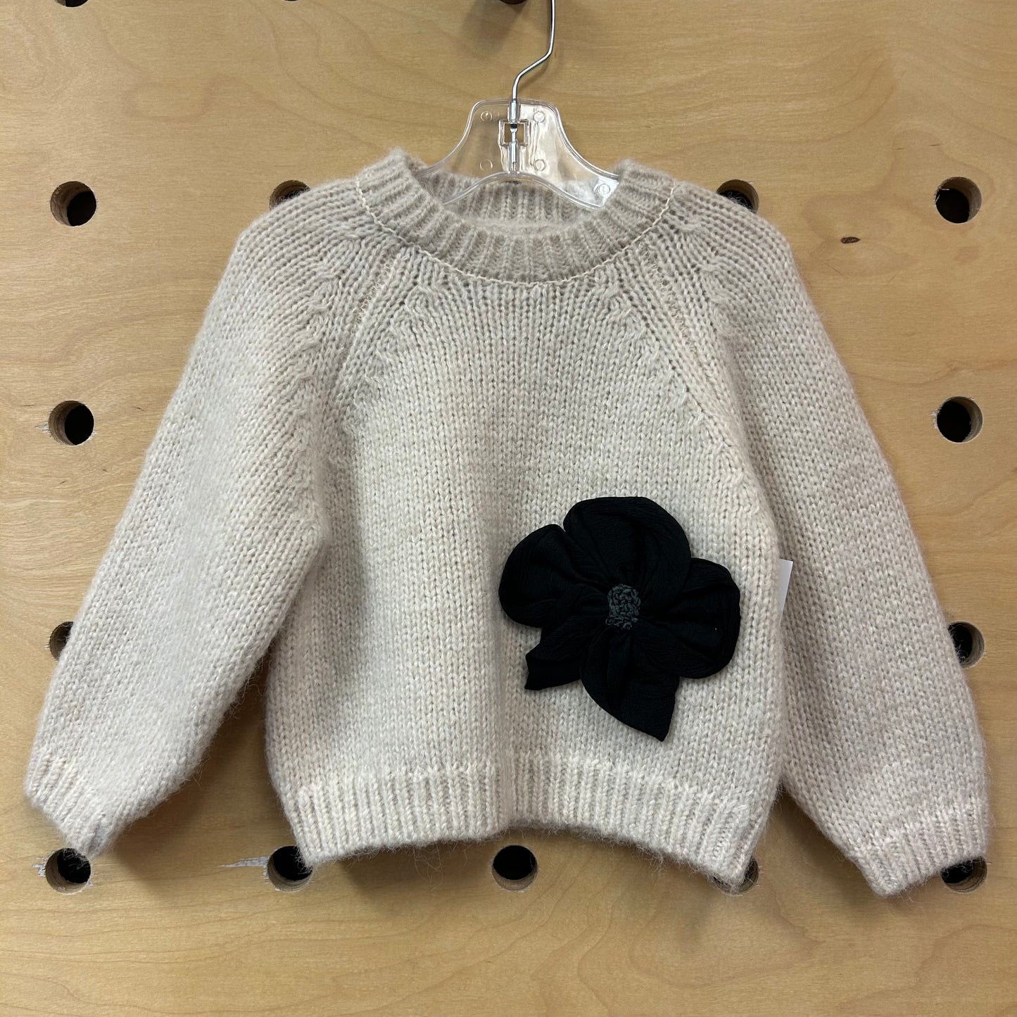 Cream & Black Bow Knit Sweater