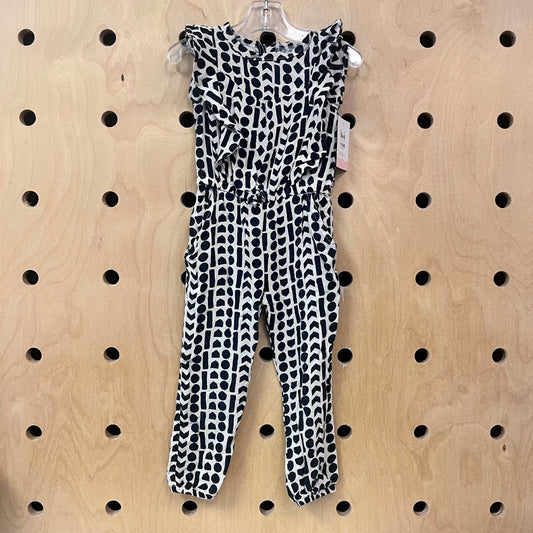 Cream & Black Romper