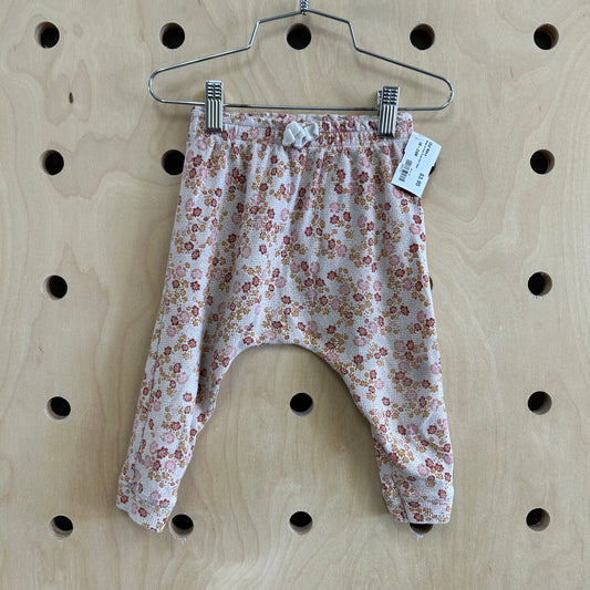 Beige & Pink Floral Soft Pants