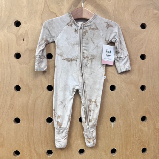 Tan Tie Dye Bamboo Footies