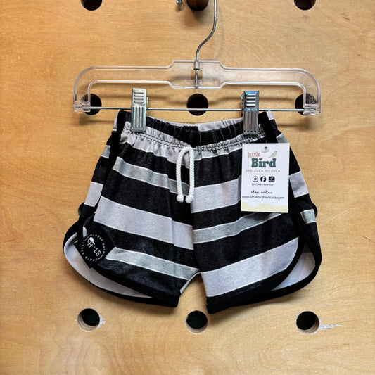 Black/Grey Striped Shorts